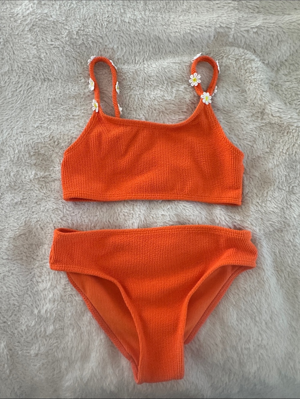 Primark Bright Orange Ribbed Bikini Top